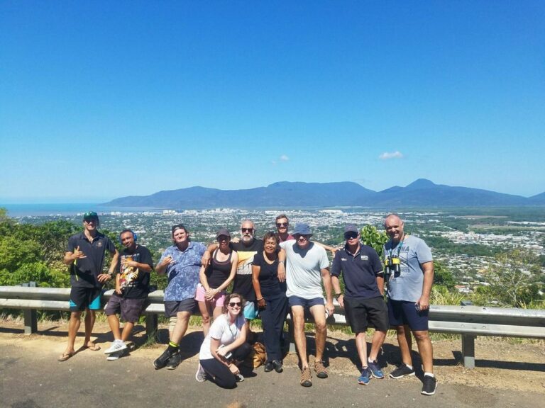 group of people at lookout