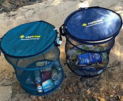 two reusable rubbish bins