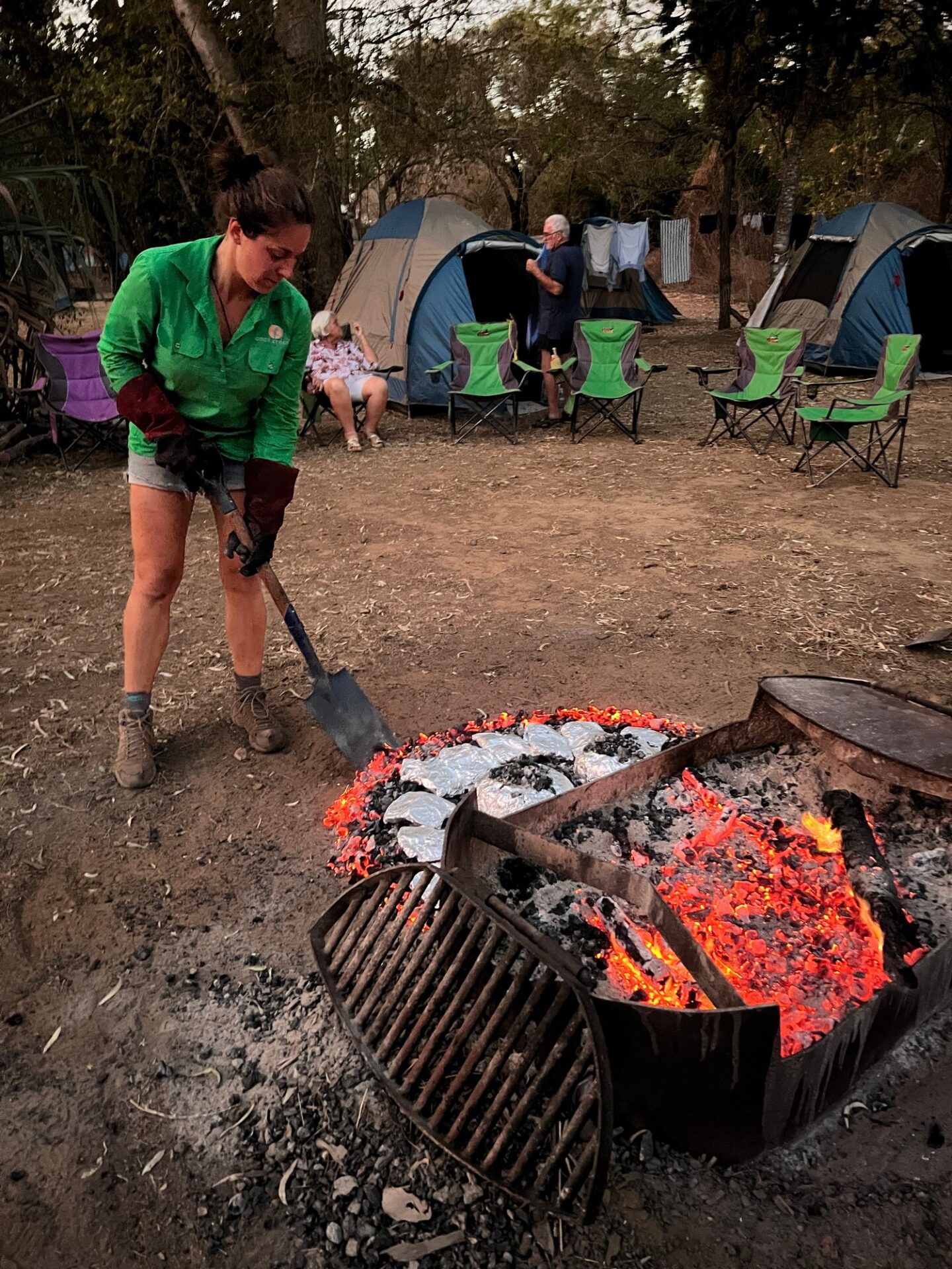 chef cooks on fire on cape york tour