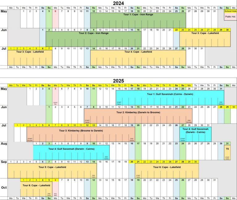 cockatours tour calendar for 2024 2025