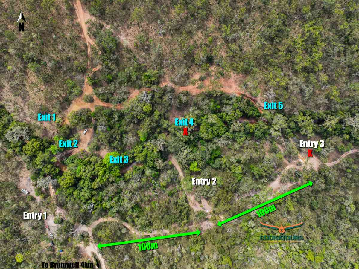 aerial image map of palm creek on the old telegraph track