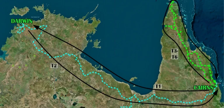 map showing tour routes for camping tours